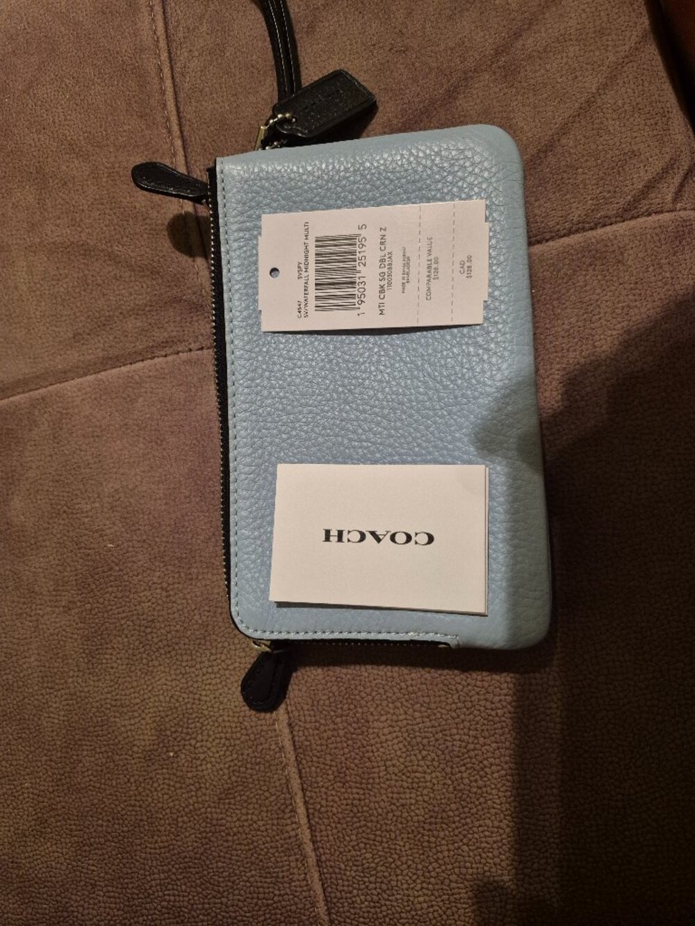 NWT Coach Double Corner Zip Wristlet - Colorblock Signature Canvas (C4547)